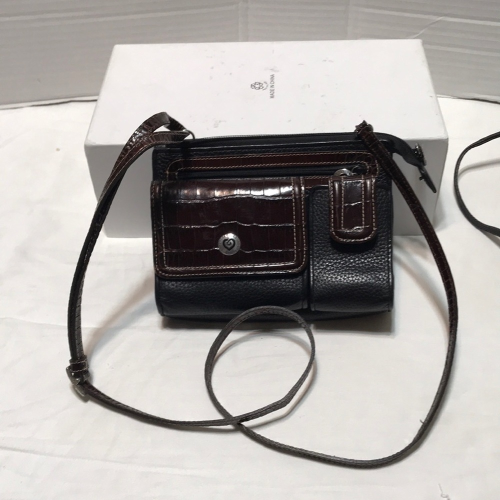 Brighton Black and Brown Crossbody Bag